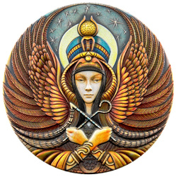 Niue: Women - Issis Wings coloured $5 Silber 2022 Prooflike High Relief