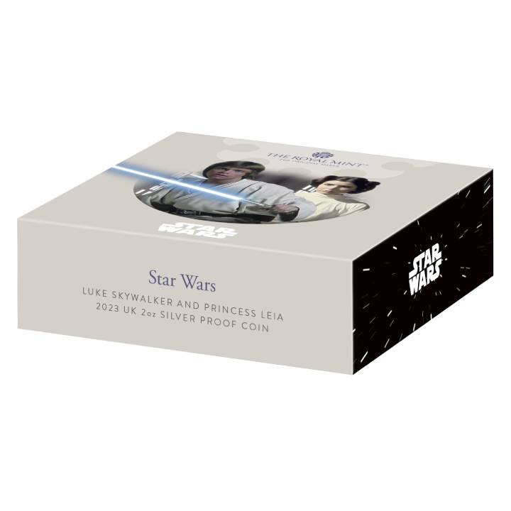 Star Wars Luke Skywalker și Prințesa Leia 2 oz Argint 2023 Proof