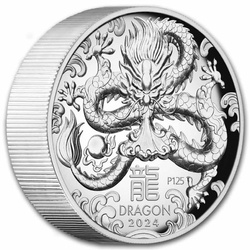 Perth Mint: Lunar III - Year of the Dragon 5 oz Silver 2024 Proof High Relief
