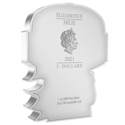 Niue: Star Wars – The Mandalorian Chibi Coin, colorized, 1 ounce of silver, 2021, proof.