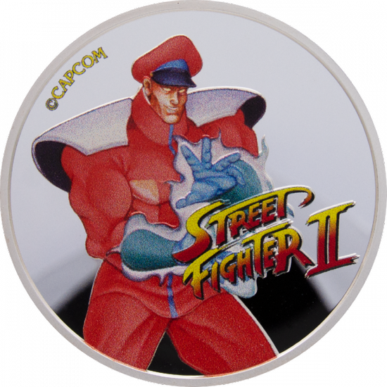 Street Fighter II: M Bison kolorowany 30. rocznica gry 1 uncja Srebra 2021