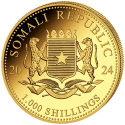 African Wildlife: Somalia Elephant 1 oz Gold 2024