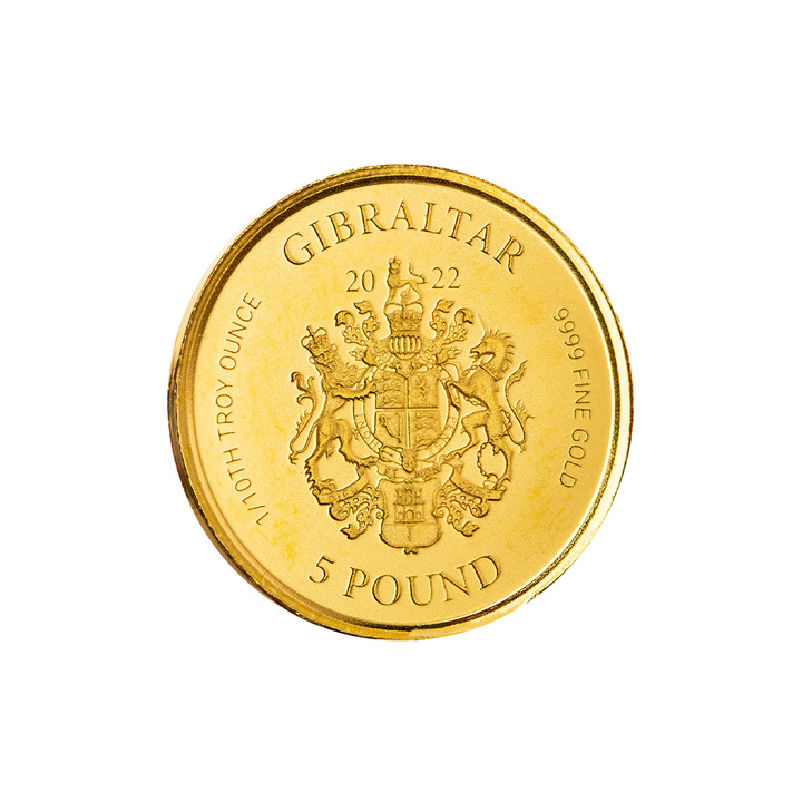Gibraltar: Dama de la Justicia 1/10 oz Oro 2022