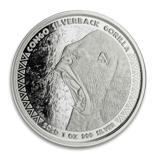 Congo: Silverback Gorilla 1 oz Silber 2020