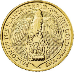 Bestias de la Reina: Halcón Plantagenet 1 oz Oro 2019