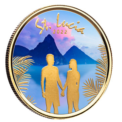 St. Lucia Couple coloured 1 oz Gold 2022 Proof Coin