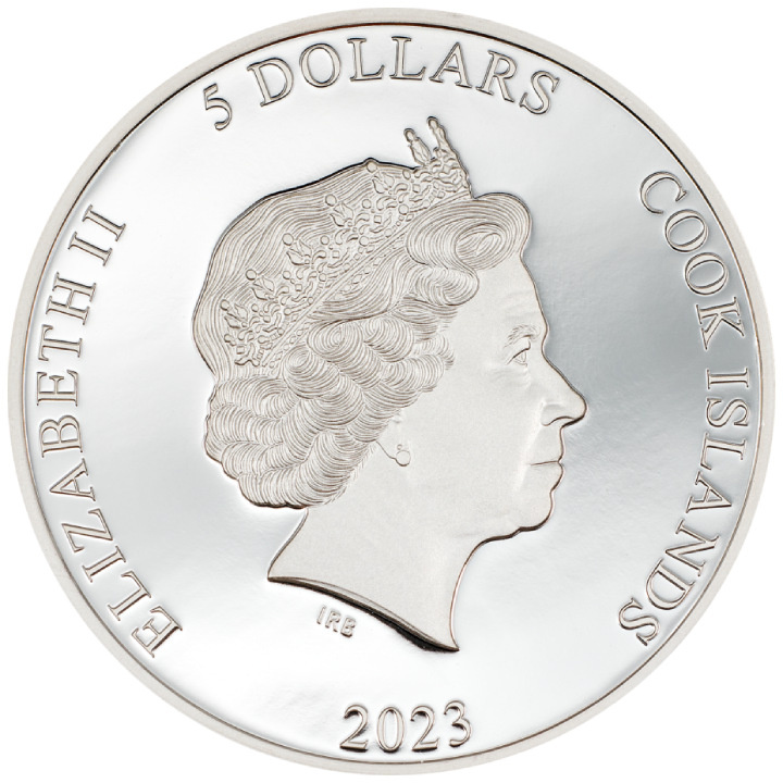 Cook Islands: Eclectic Nature - Chameleon kolorowany 1 uncja Srebra 2023 Proof Ultra High Relief