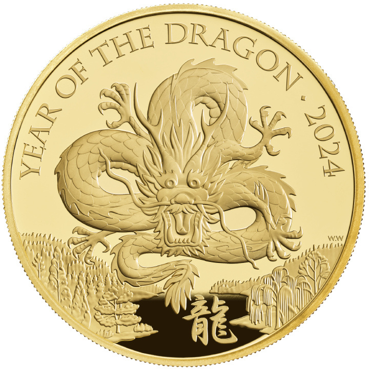 Royal Mint Lunar: Rok Smoka 5 uncji Złota 2024 Proof