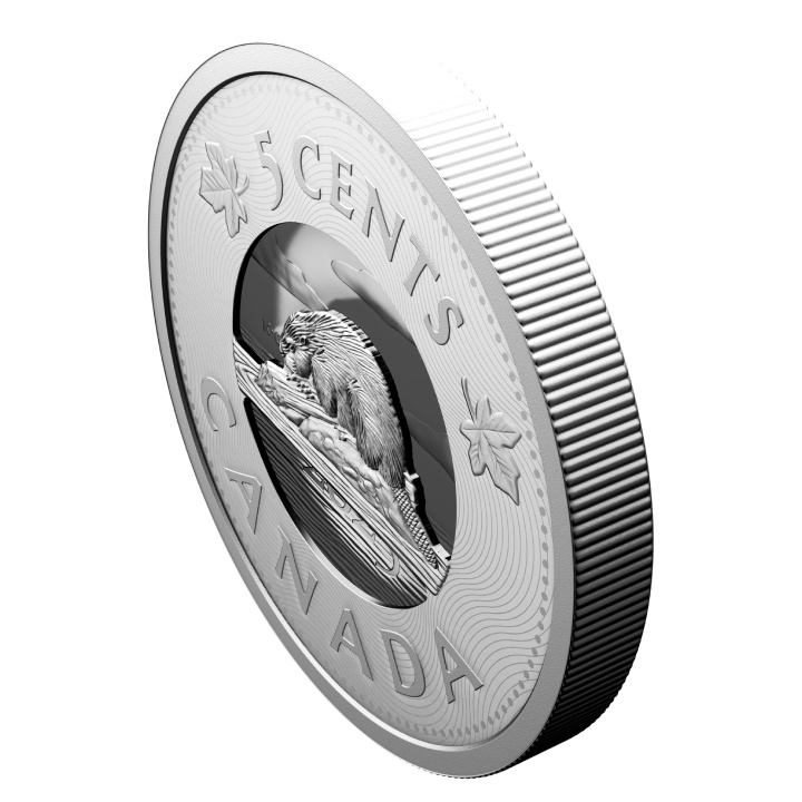 Canada: Multilayered Beaver 5-cent Srebro 2025 Proof