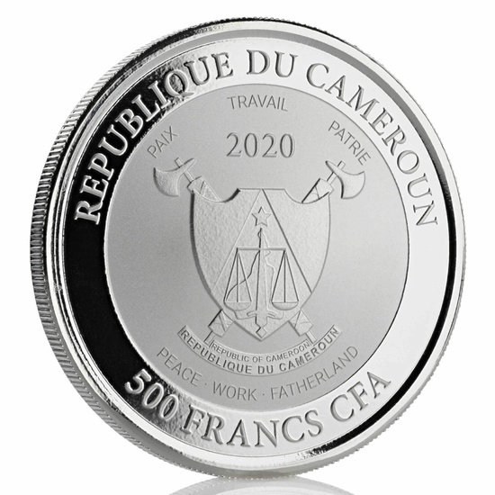 Cameroon: Mandrill kolorowany 1 uncja Srebra 2020