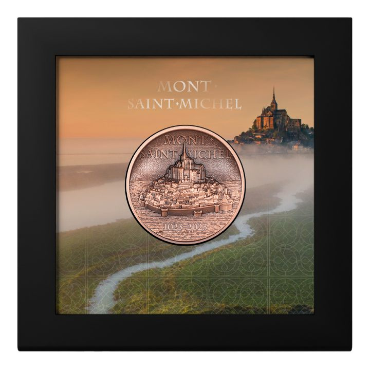 Cook-szigetek: Mont-Saint-Michel 50 gramm réz 2023 Ultra High Relief Antiqued Coin