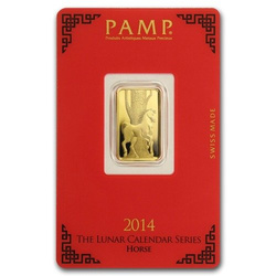 5 gram Gold Bar Lunar Jahr des Pferd