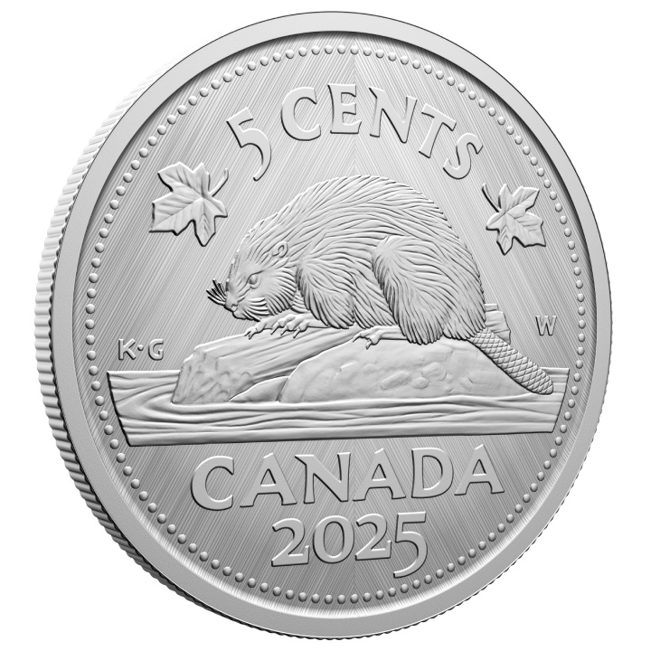 Canada: Tribute - W Mint Mark "Beaver" 5-cent Srebro 2025 Specimen