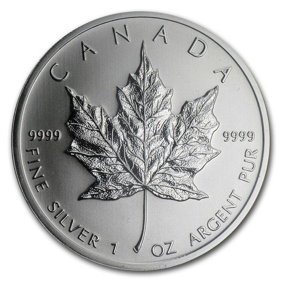 Hoja de Arce Canadiense 1 Onza Plata 2012