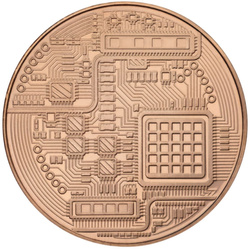 Medaglia in rame Bitcoin 1 oncia AVDP di rame
