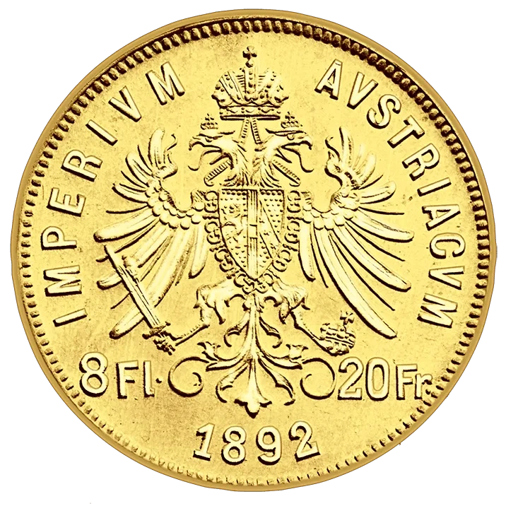 Moneda de oro Austria 8 florines 1892 NUEVA ACUÑACIÓN