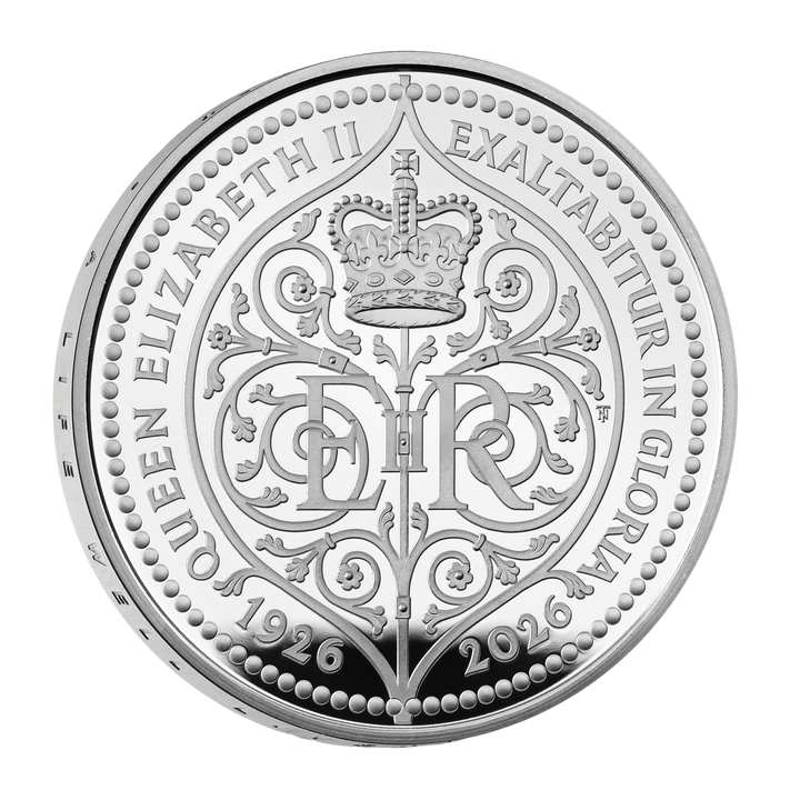 100. výročí narození královny Alžběty £5 stříbro 2026 Proof