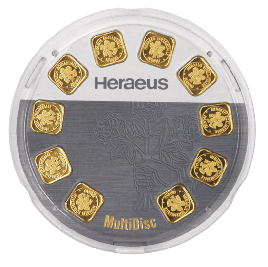 10 x 1 gram Sztabka Złota Round MultiCard Heraeus