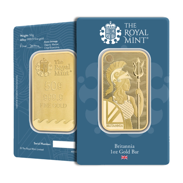 The Royal Mint - Britannia 50 gram Gold Bar