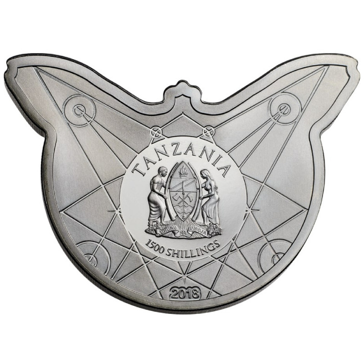 Tanzania: Death's-head Hawkmoth 2 uncje Srebra 2018 Proof