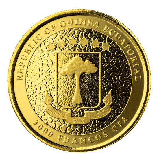 Equatorial Guinea: Giraffe 1 oz Gold 2021 Proof