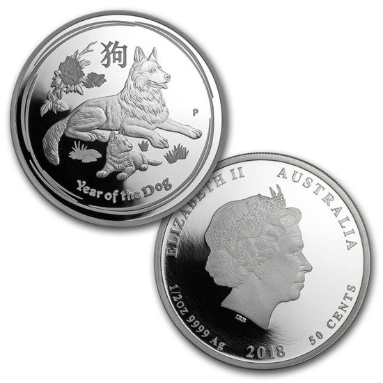 Lunar II: Anno del Cane Set 3,5 once d'argento 2018 Proof