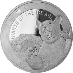 Ghana: Giants of the Ice Age - Cave Bear 1000g Silver 2020