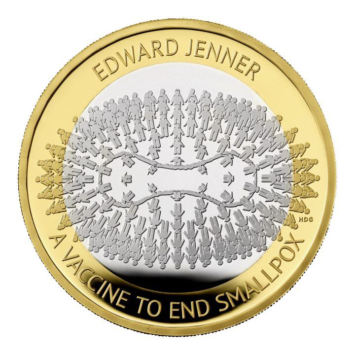 Edward Jenner £2 Plata dorada 2023 Proof