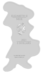 Niue: Gato con botas de color 1 oz Plata 2021