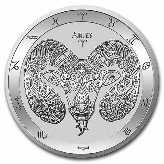 Tokelau: Zodiac Series - Baran 1 uncja Srebra 2022 Slab