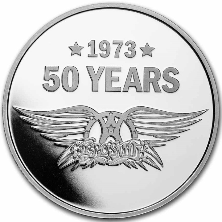 Niue: Aerosmith 50° anniversario 1 oncia d'argento 2023 Proof