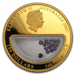 Treasures of Australia: Sapphires 1 oz Gold 2007 Proof