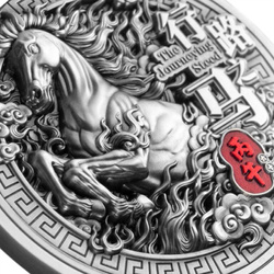 Silbermünze Samoa: The Journeying Steed koloriert 2 Unzen Silber 2026 Antiqued