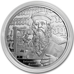 Niue: Az inspiráció ikonjai – Johannes Gutenberg 1 uncia ezüst 2024 Proof