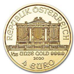 Filarmonica di Vienna 1/25 oncia d'oro 2020