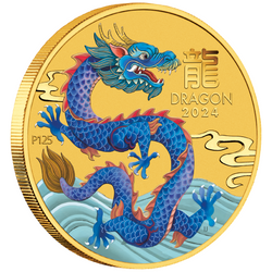  Perth Mint: Lunar III - Year of the Dragon coloured 1/10 oz Gold 2024
