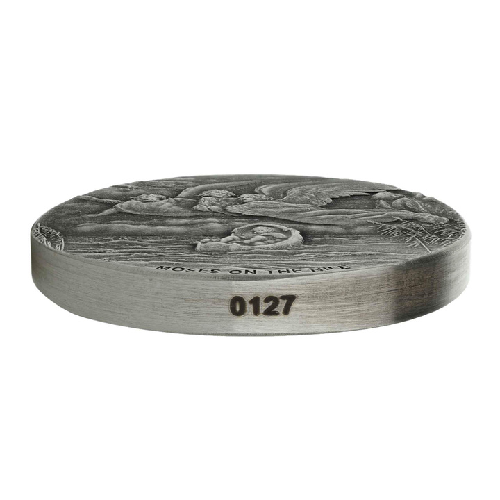 Niue: Biblico - Mosè sul Nilo 2 once d'argento 2019 Proof Antiqued Coin