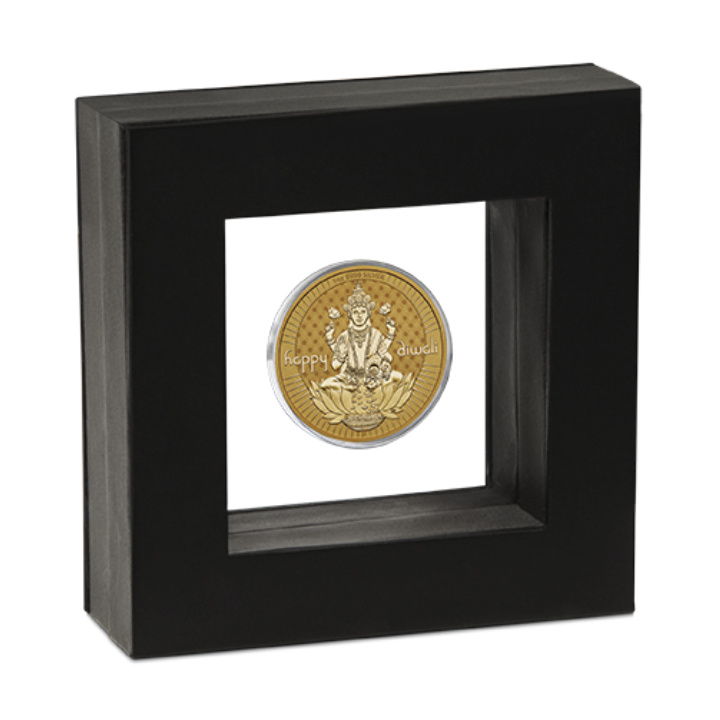 Médaillon Diwali plaqué or 1 once d'argent 2024