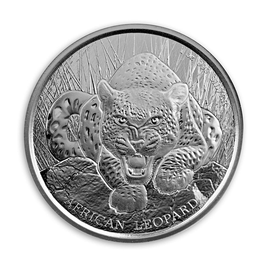 Republic of Ghana: African Leopard 1 oz Silver 2017
