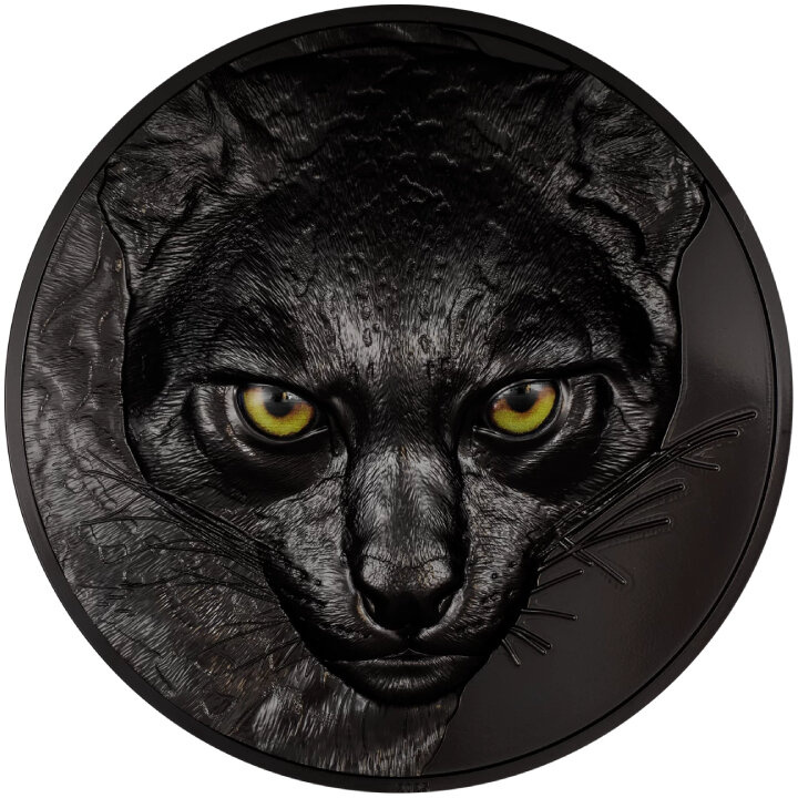 Palau: Hunters by Night - Ocelot coloured 1000 grams Silver 2025 Obsidian Black