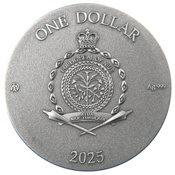 Niue: Conejo Blanco Descansa coloreado 1 Onza de Plata 2025 Prooflike