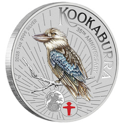 Kookaburra kolorowana 1 uncja Srebra 2025 (World Money Fair)