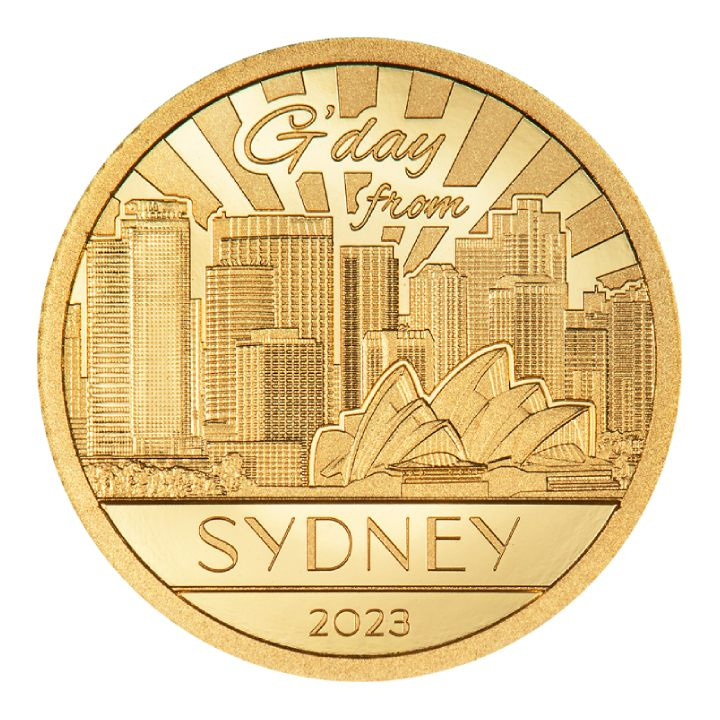 Cookovy ostrovy: Světla velkoměsta – Sydney 0,5 gramu zlata 2023 Proof