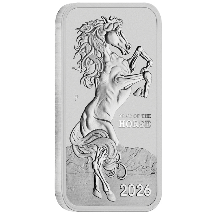 Pièce-lingot Perth Mint : Lunar III – Année du Cheval, 1 once d’argent, 2026