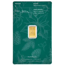 Britannia lingote 1 gramo de oro Feliz Navidad