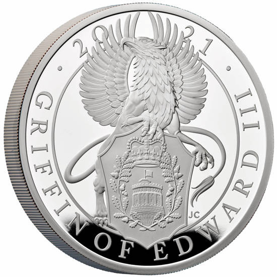 Bestias de la Reina: Eduardo III Grifo 1 oz Plata 2021 Proof