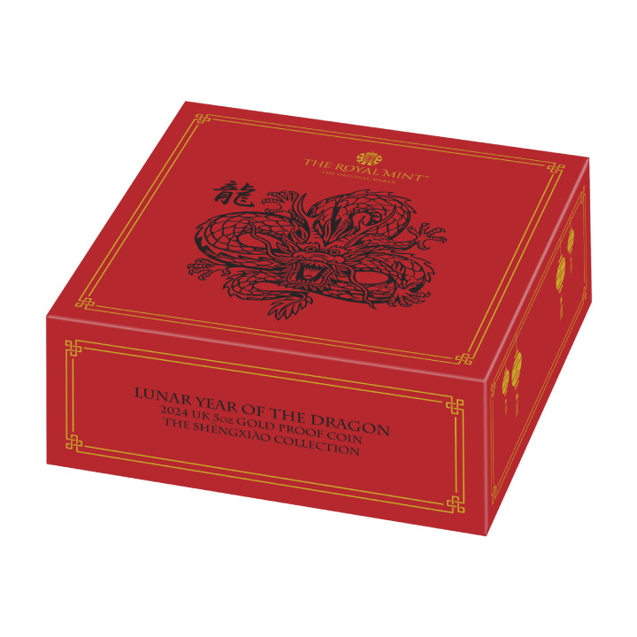Royal Mint Lunar: Rok Smoka 5 uncji Złota 2024 Proof