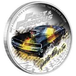 Niue: Fast and Furious - Quarter Mile at a Time colored 1 oz Silver 2023 Proof