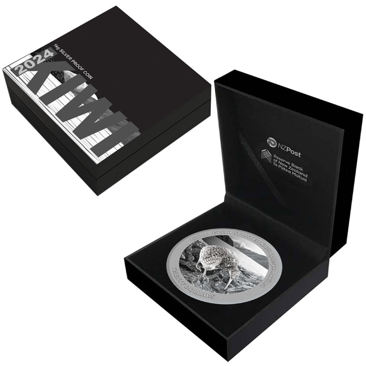 Kiwi 1000 grammi d'argento 2024 Proof