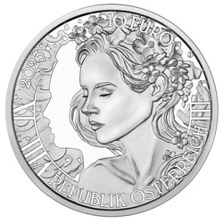 The forget-me-not coloured 10 Euro Silber 2023 Proof Coin